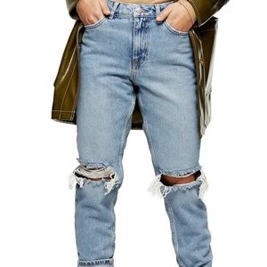 Size 30: Topshop Double Ripped Mom Jeans